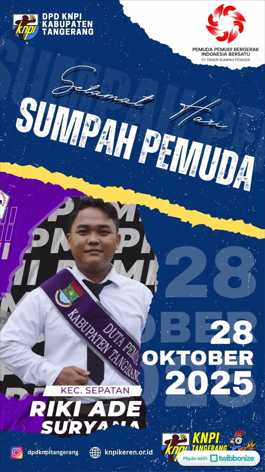 Riki Ade Suryana Refleksi Hari Sumpah Pemuda 2025 : Pemuda Harus Jadi Penggerak Perubahan Nyata